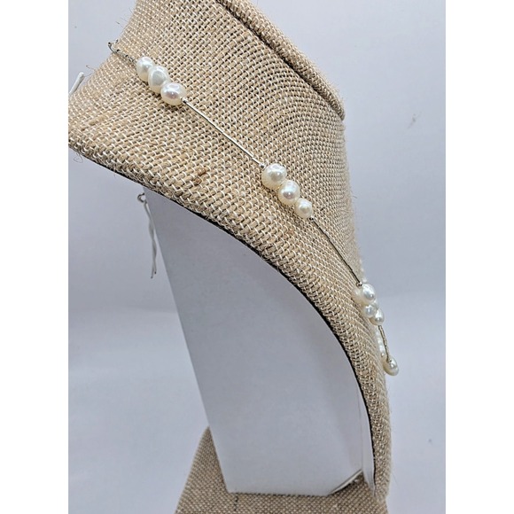 Natural Freshwater Pearls Liquid Silver Necklace 18" Dainty Beautiful NWOT - Picture 5 of 10